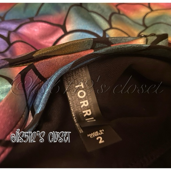 Torrid Rainbow Mermaid Scale Wireless Swim Dress Swimsuit 2X 18 20 - Picture 9 of 15